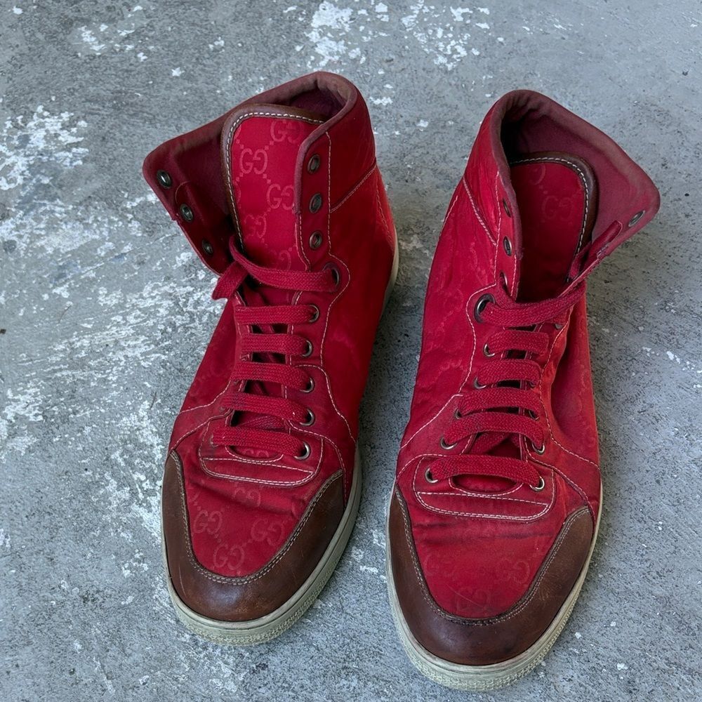 Gucci Red nylon high tops